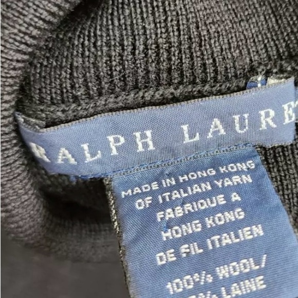 Ralph Lauren Blue Label 100% Wool Turtleneck
Sweater Small Navy Blue Eagle Crest - Picture 11 of 12